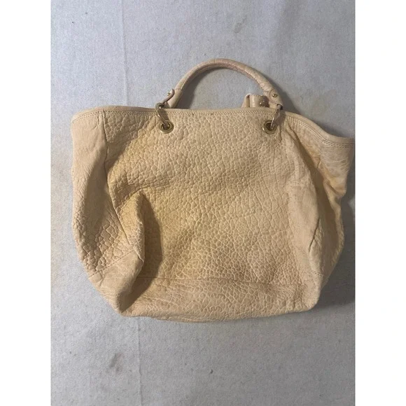 Aleanto Collezioni Leathe Tote Bag Women Cream Good Made in Italy Studded Handle - Picture 5 of 11